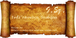 Ivánkovics Szabina névjegykártya